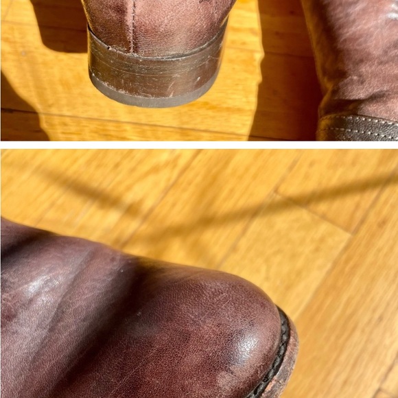 Frye Melissa Riding Boots | women’s size 9B | distressed brown - Picture 5 of 8